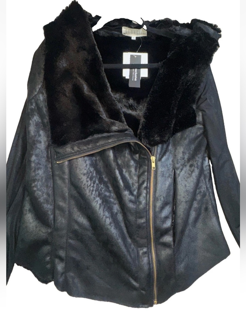 GEORGIE Saks Fifth Avenue Exclusive Faux Shearling Convertible Moto Jacket